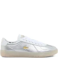 Кожаные кроссовки с металлическим блеском