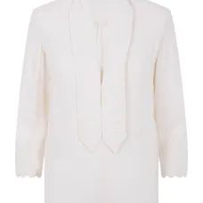 Блузка с фестонами и вышивкой