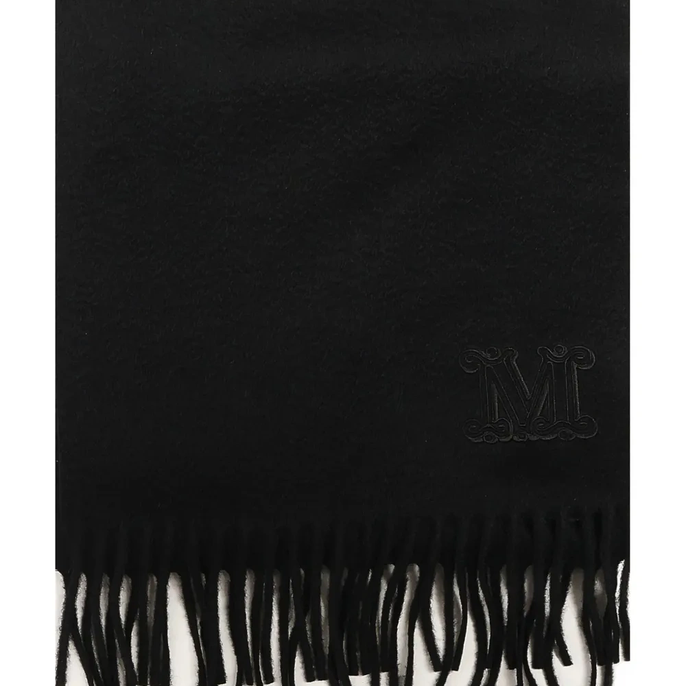 шарф с бахромой и вышитым логотипом шарф с бахромой и вышитым логотипом