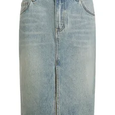 джинсовая юбка миди с разрезом