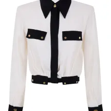 Рубашка с контрастной вставкой