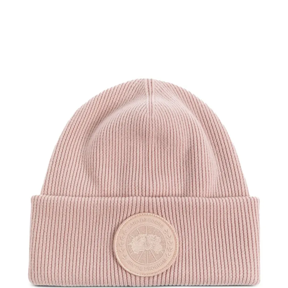 шапка бини в рубчик с логотипом