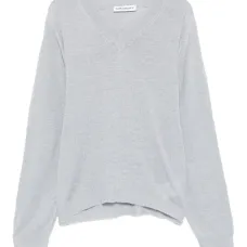 свитер с V-образным вырезом и длинными рукавами