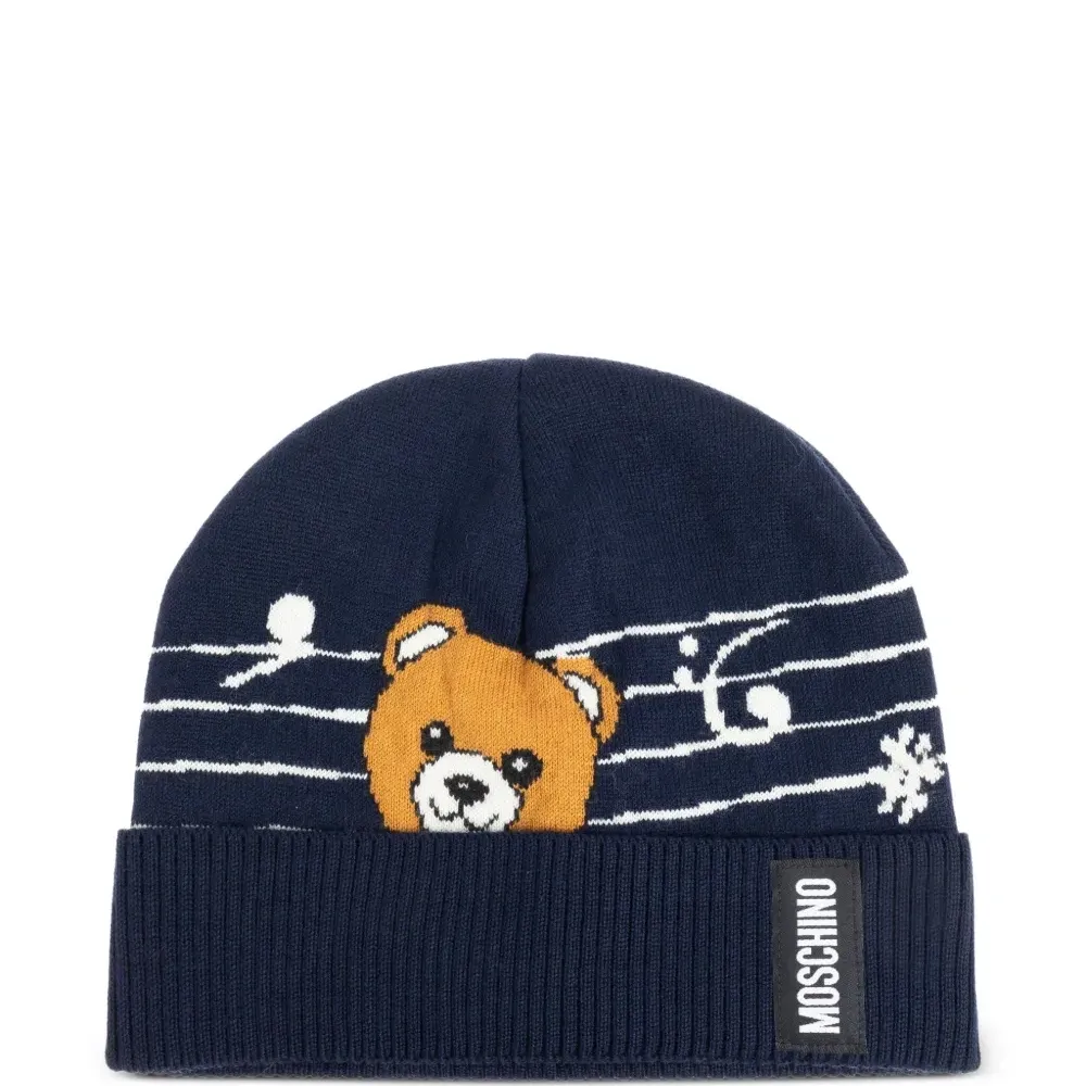 Шапка бини с принтом