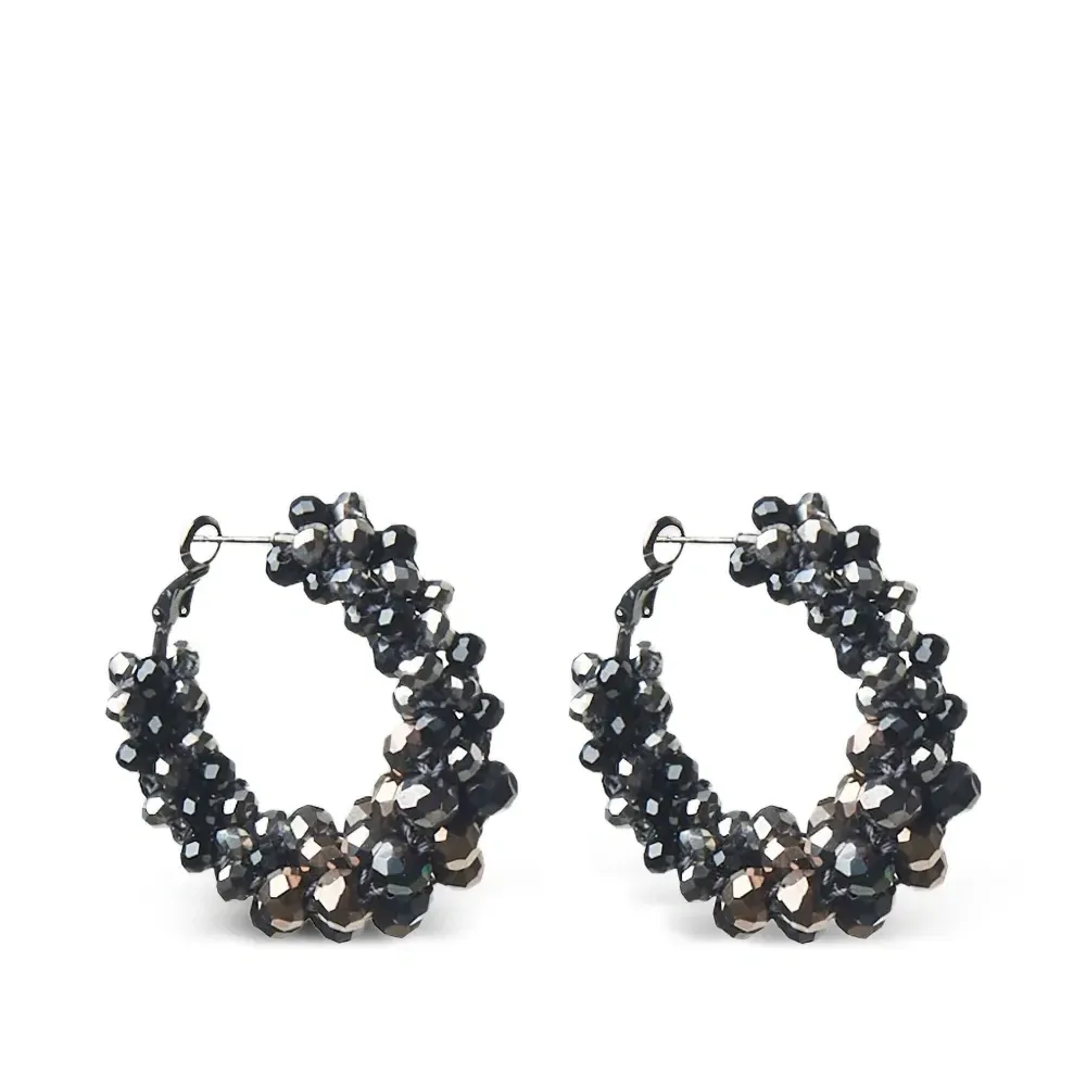 Серьги-кольца с бусинами