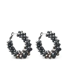 Серьги-кольца с бусинами