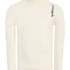 топ с высоким воротником и узором зигзаг