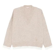 Свитер с V-образным вырезом и логотипом