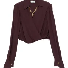 топ с запахом и длинными рукавами