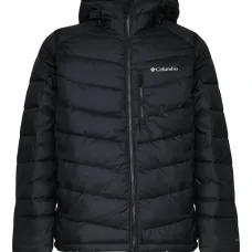 пуховик с капюшоном и логотипом