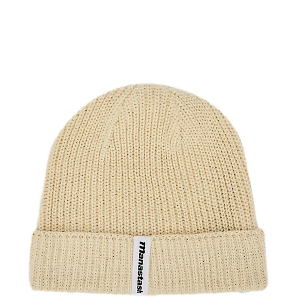 Шапка бини в рубчик с логотипом