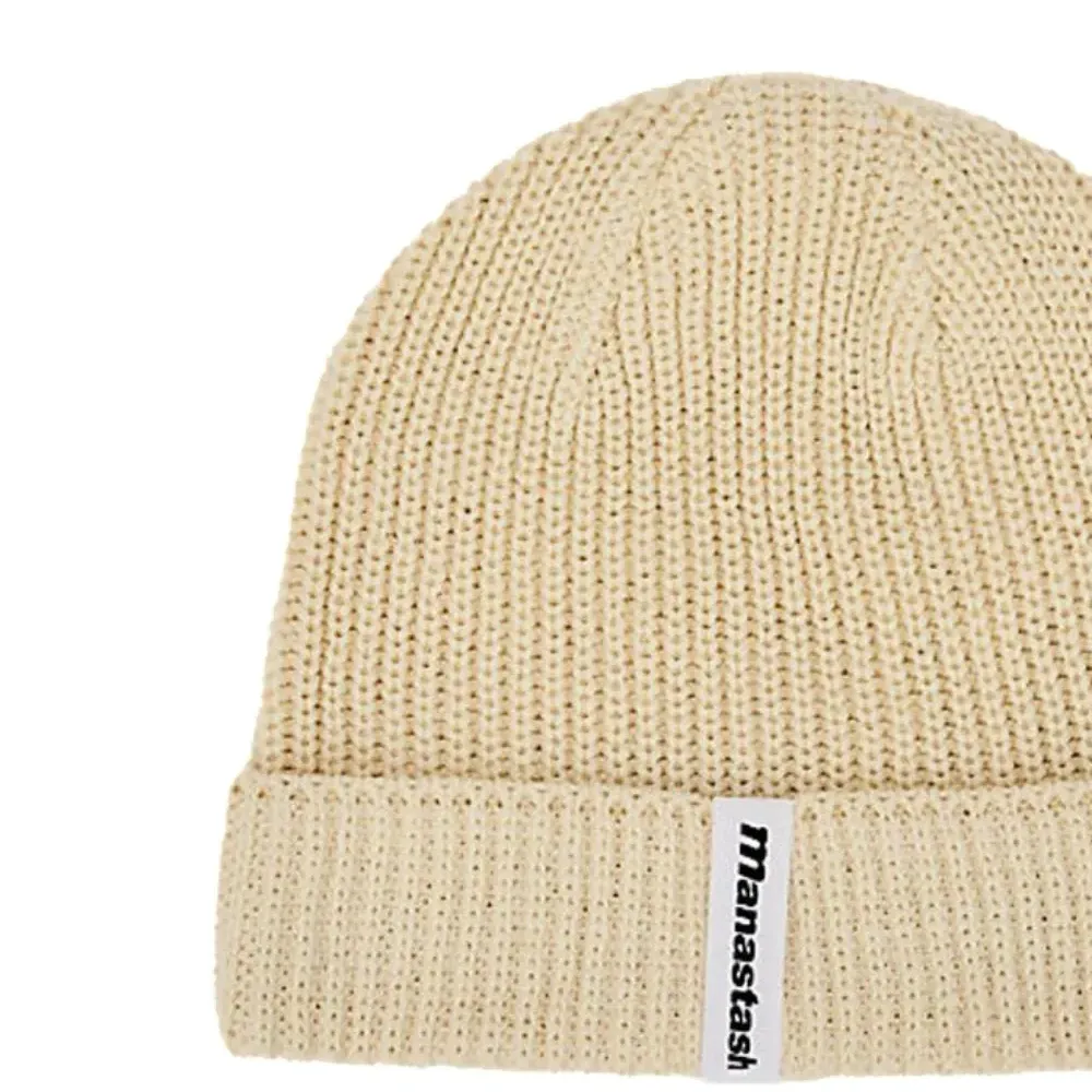 Шапка бини в рубчик с логотипом