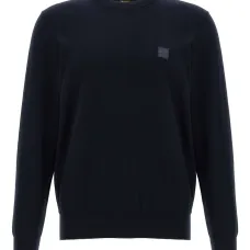 свитер с круглым вырезом и нашивкой-логотипом свитер с круглым вырезом и нашивкой-логотипом