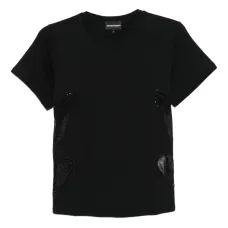 футболка с декором в виде бабочки