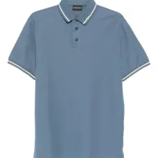 рубашка поло с контрастными полосками на воротнике