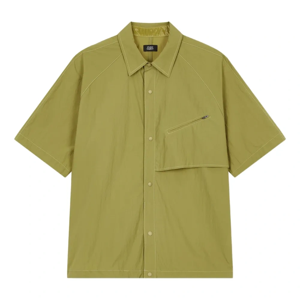 Рубашка с карманом на молнии и рукавами реглан