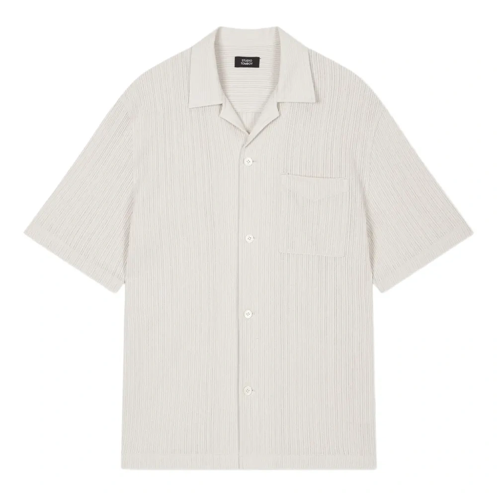 Плиссированная рубашка с короткими рукавами