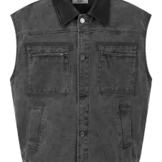 Джинсовая куртка без рукавов