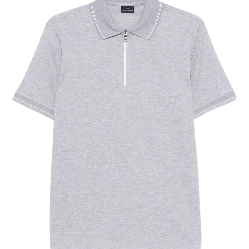 рубашка поло на молнии с короткими рукавами