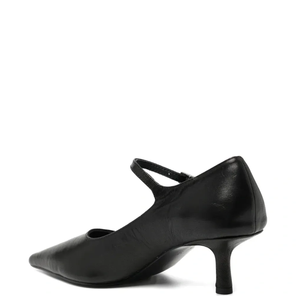 Кожаные туфли на каблуке 65 мм