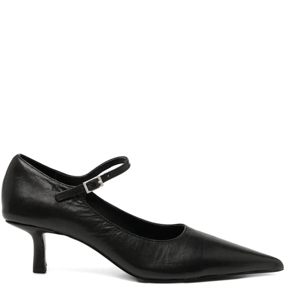 Кожаные туфли на каблуке 65 мм