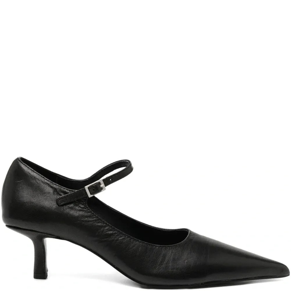 Кожаные туфли на каблуке 65 мм