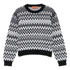 свитер из смесовой шерсти с узором зигзаг
