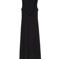 Платье макси в рубчик с оборками Платье макси в рубчик с оборками