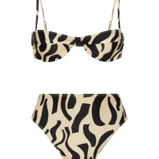 бикини Farrah top Chania с завышенной талией и абстрактным принтом