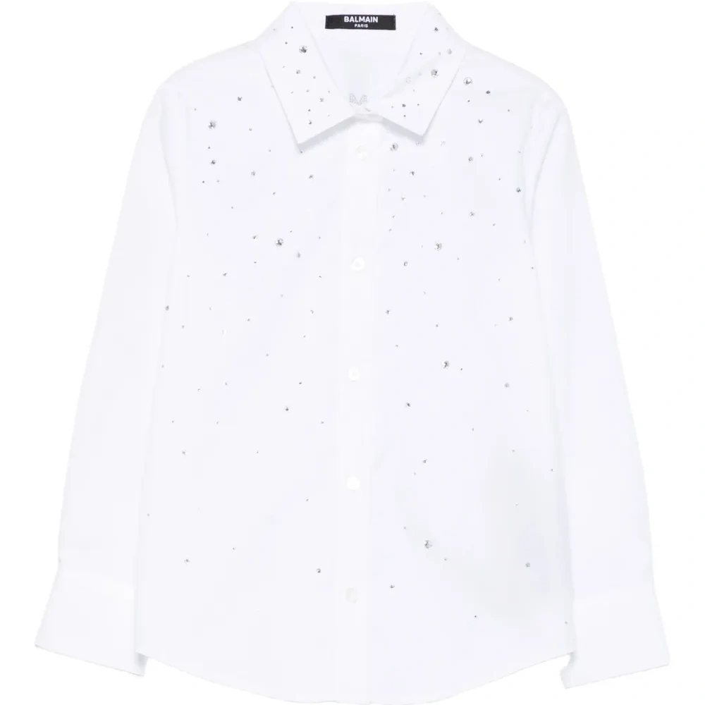 поплиновая рубашка с кристаллами