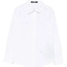поплиновая рубашка с кристаллами