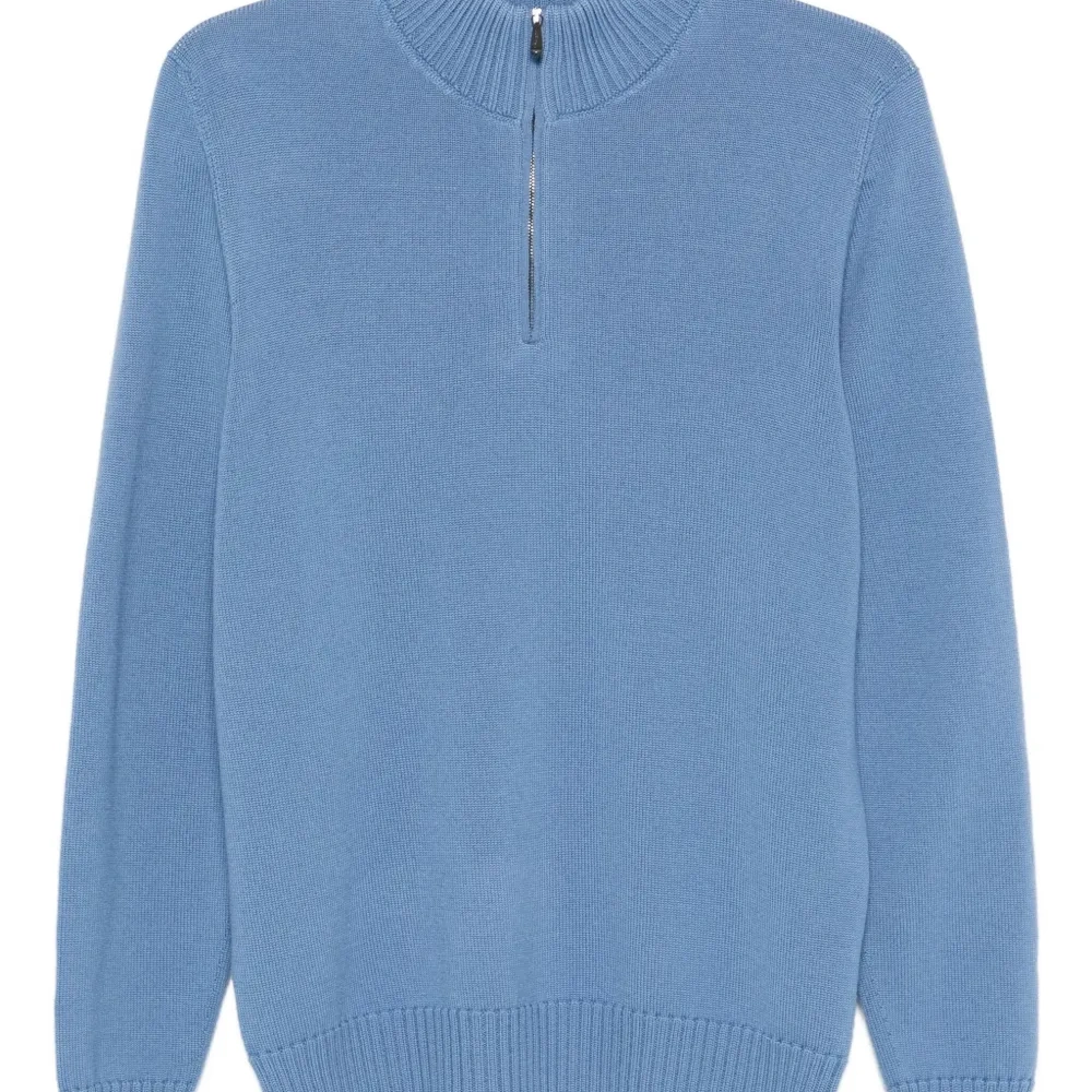 свитер из шерсти мериноса с воротником на молнии