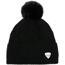 Шапка Sara вязаная в косичку с помпоном