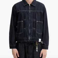 Джинсовая куртка с накладным карманом