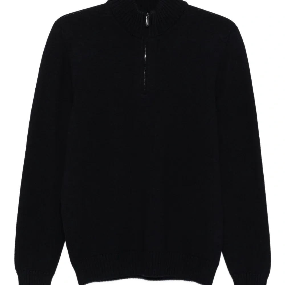 свитер на молнии с высоким воротником