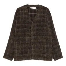 Клетчатый кардиган с длинными рукавами