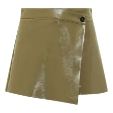 лакированная юбка-шорты асимметричного кроя