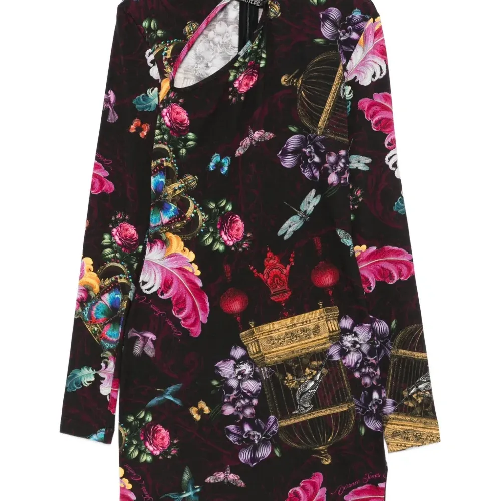 Платье мини с цветочным принтом