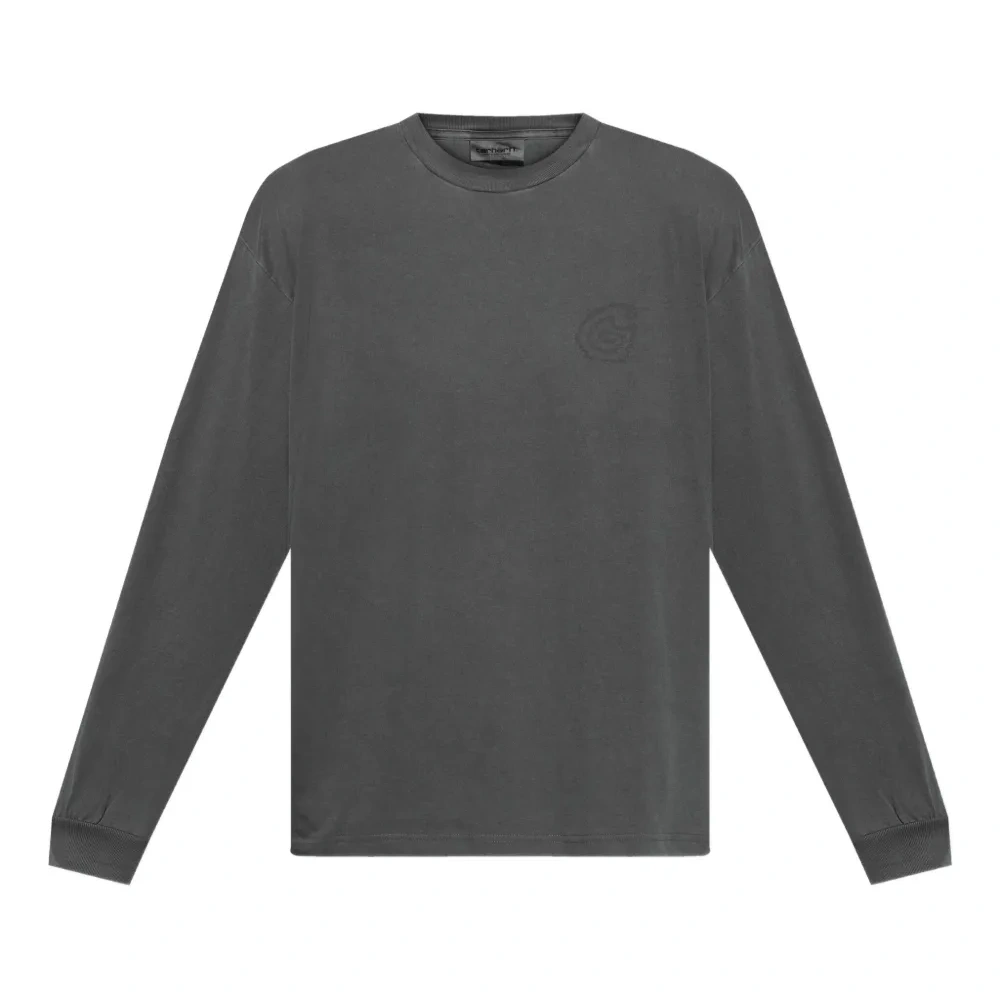 футболка с длинными рукавами и вышитым логотипом