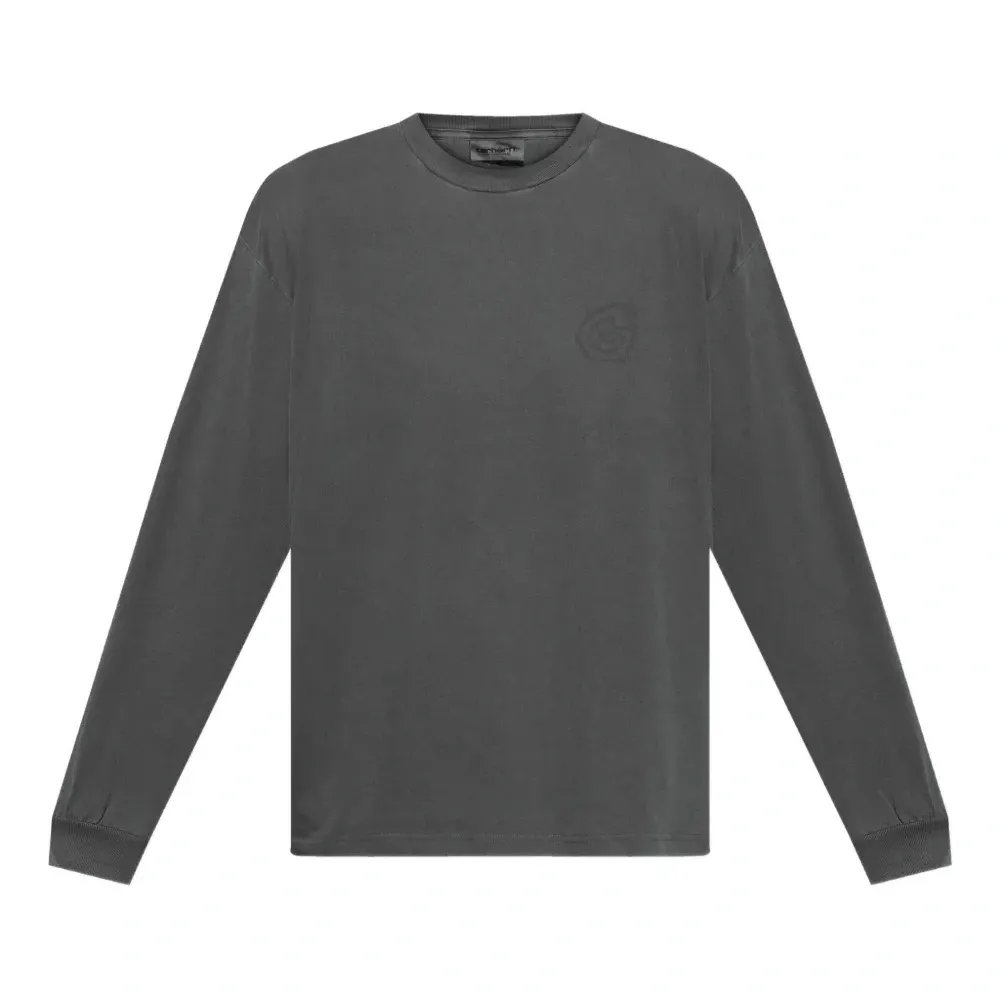 футболка с длинными рукавами и вышитым логотипом