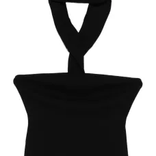 топ в рубчик с вырезом халтер