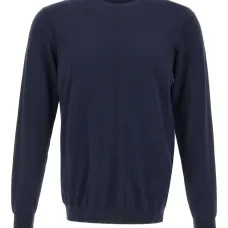 свитер с круглым вырезом и отделкой в рубчик