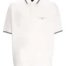 рубашка поло с полосками на воротнике