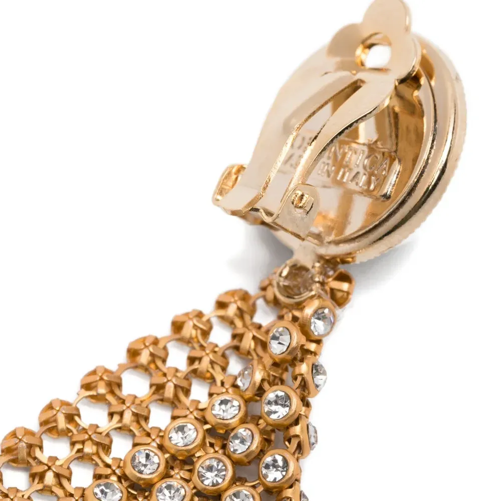 Серьги-клипсы Frizz с кристаллами и искусственным жемчугом