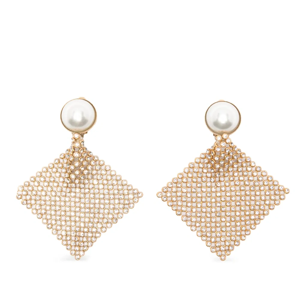 Серьги-клипсы Frizz с кристаллами и искусственным жемчугом