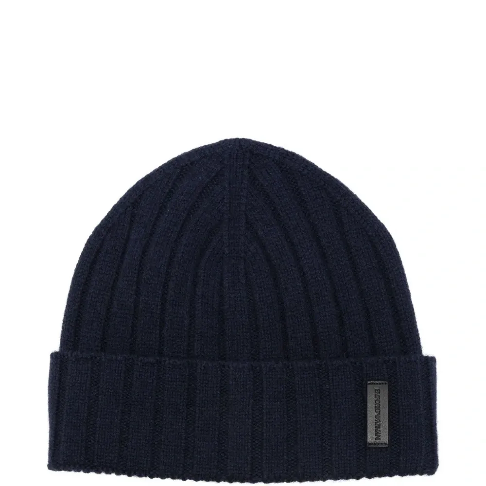 кашемировая шапка бини в рубчик