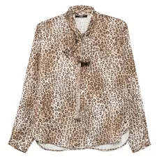 Блузка с завязками и леопардовым принтом