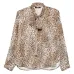 Блузка с завязками и леопардовым принтом
