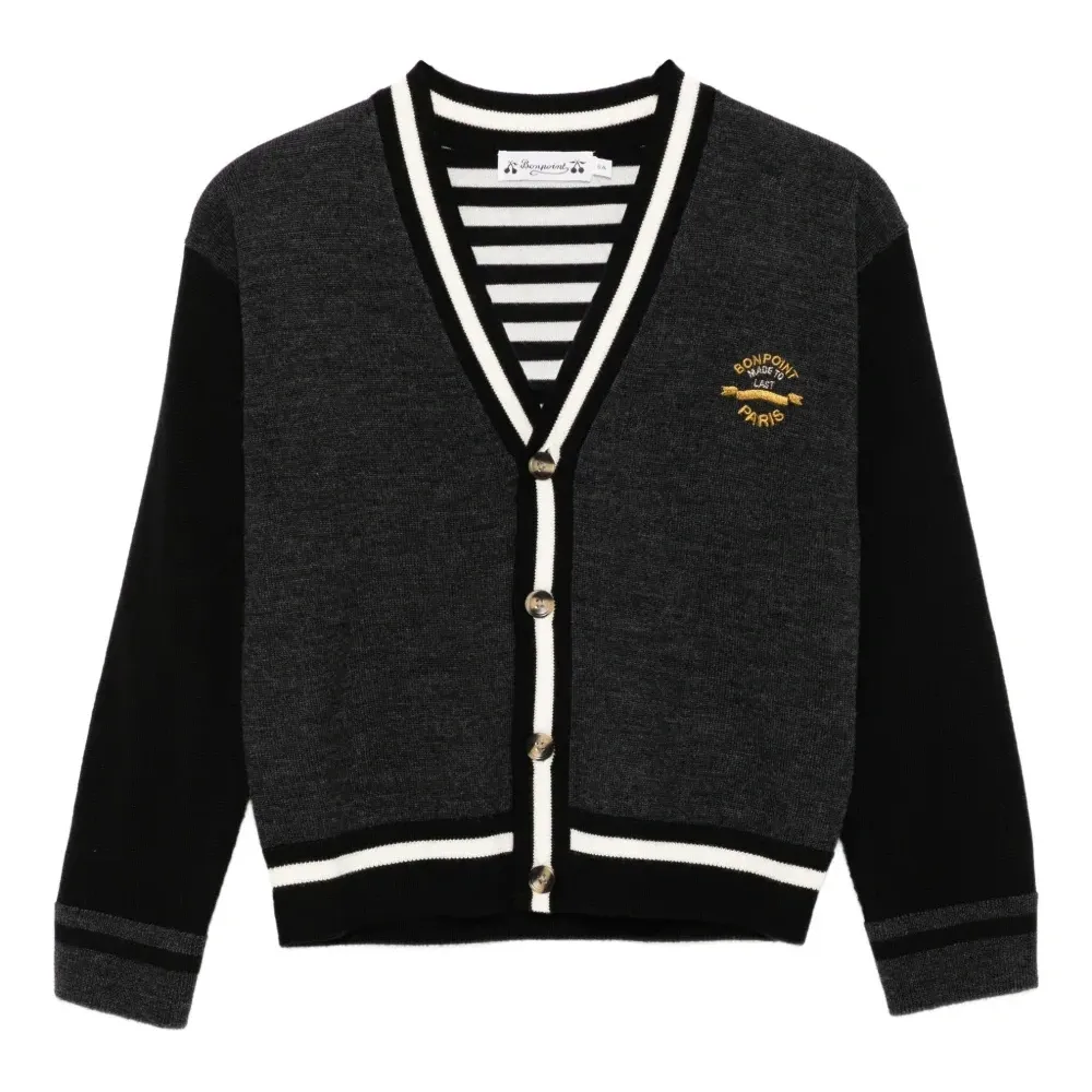 Шерстяной кардиган с вышитым логотипом