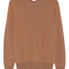 шерстяной свитер с круглым вырезом